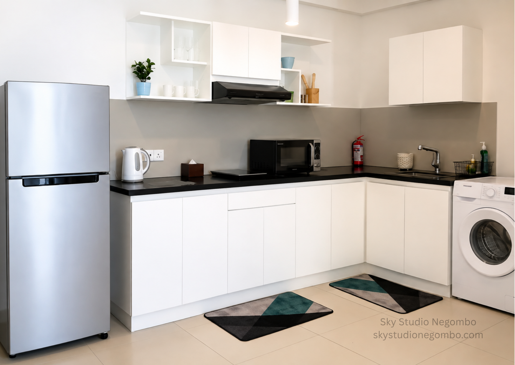 Fully equipped kitchen at Sky Studio near Negombo, Sri Lanka